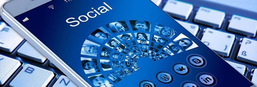 Social media being viewed on mobile phone